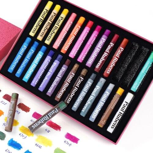 Paul Rubens 24 Shiny Colors Oil Pastel Set Graffiti Soft Pastel Drawing Pen for Artist School Stationery Supplies Crayon