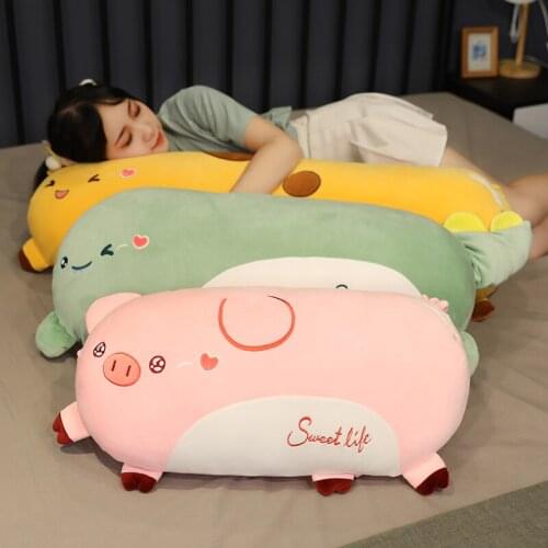 60-100cm Bixin pig deer dinosaur rabbit animal series pillow high quality plush toys doll love baby pillow for girls and boys