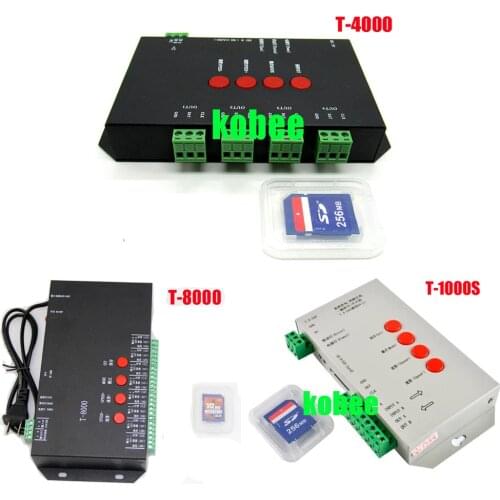 Programmable T-1000 T-4000 T-8000 SD Card RGB LED pixel controller for WS2801 WS2811 WS2812 WS2812B LPD6803 led strip module
