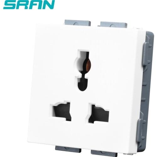 SRAN 52*52 Universal 3pin socket function module accessories suitable for 86*86 panels
