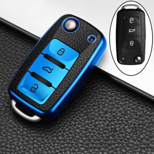 TPU Leather Car Key Cover Case For VW POLO Tiguan Passat B5 B6 B7 Golf EOS Scirocco Jetta MK6 Skoda Octavia Accessories
