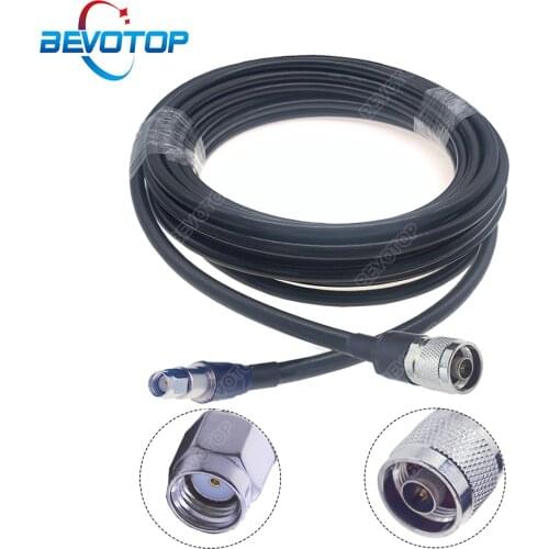 N Male to RP-SMA Male LMR400 Pigtail 50 ohm RF Cable Coax Extension Jumper for 4G LTE Cellular Amplifier Phone Signal Booster