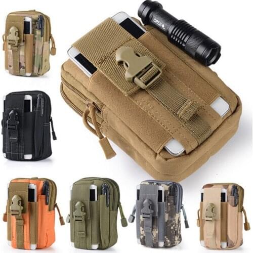 Outdoor Sports Molle Tactical Fanny Pack Morning Exercise Backpack Waterproof Cell Phone Pack Wear Belts Men Run Portable Pouch