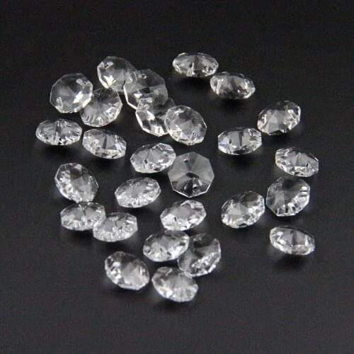 32mm Crystal Octagon Beads 250 pieces With 1000pieces Of 33mm Butterfly buckle For Party & Home Decorate