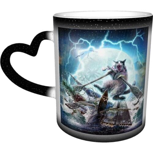 Funny Cat DIY starry sky color coffee mug customized gift office milk starry sky cup