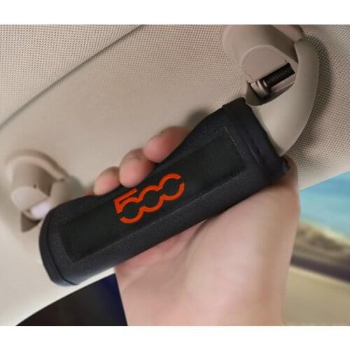 1 / 2PCS Car Roof Handle Protection Cover Pull Gloves Sticker Auto Interior Accessories Case For Fiat 500 Bravo Tipo Car Styling