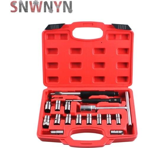 17pcs/set Diesel Injector Cleaner Clean Carbon Remover Seat Cutter Cutting Tool Set