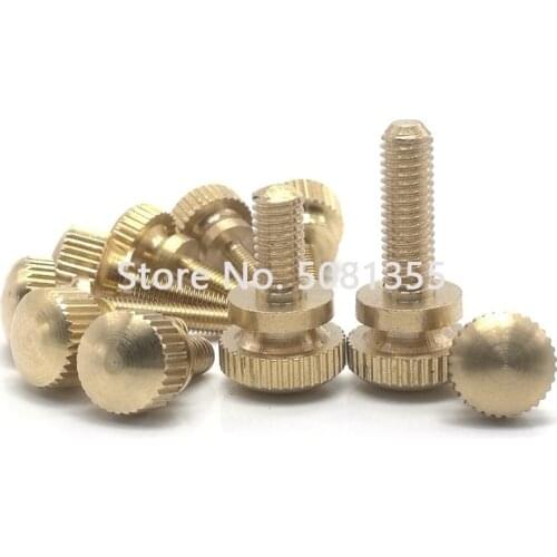 2pcs 5pcs/ Lot M3 M4 M5 M6 Brass Thumb Screws High Head Knurled Screw Bolts
