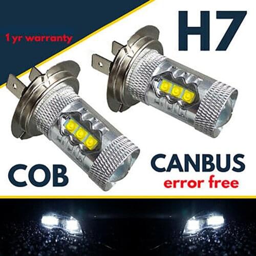 Left & Right Headlight White 12V 2pcs Set Bulbs COB Canbus Car Error Free LED New