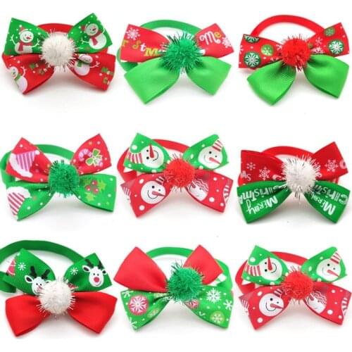 30/50 Pcs Dogs Pets Accessories Christmas Dog Bowties For Puppy Dog Cat Bow Tie Xmas Dog Accessories Pet Supplies Dog Bows