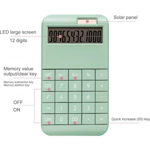 30% Hot Sale Digit Portable Desk Calculator Business Accounting Tool Built-in 210mAh Battery with solar for School Meeting Offic