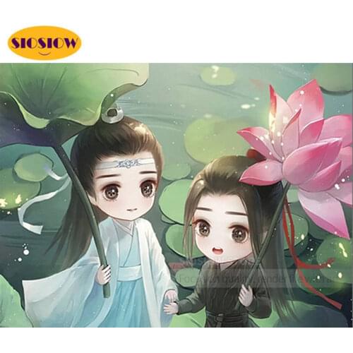 5d Diy Diamond Painting Mo Dao Zu Shi Q Edition Cross Stitch Kits 3D Diamond Mosaic Embroidery Full Square Home Decor Girls Room