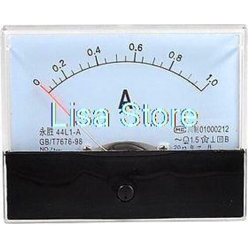 AC 0-1A Gauge 44L1-A Rectangle Shaped Display Panel Analog Ammeter Current Meter