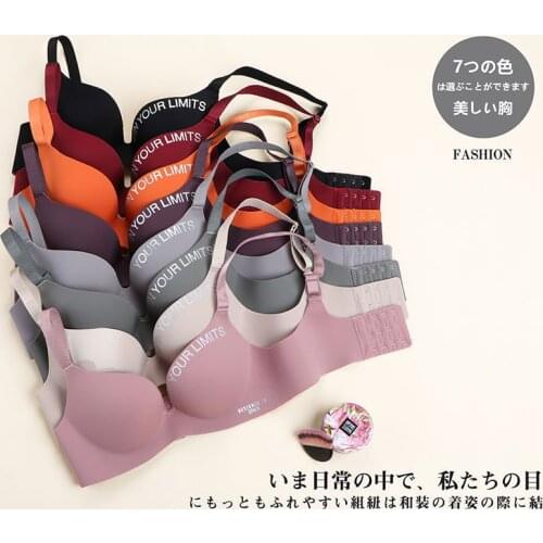 Womens Cotton Bra Sexy Letter Underwear Fashion Push Up Comfort Brassiere One Piece Seamless Underwear Female Sexy Lingerie