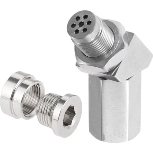 M18 X 1.5 135 Degree O2 Oxygen Sensor Spacer Engine Light CEL Eliminator Check Bung Mini Catalytic Converter W/ Bung Plug Steel