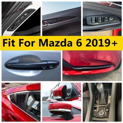Yimaautotrims Outside Door Rearview Mirror Rubbing Decoration Strip Cover Trim Fit For Mazda 6 2019 2020 Chromium Styling