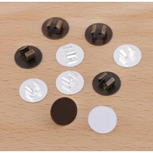 Hair Ring Holders C Shape Clips Cuffs Blank Findings 12mm Flat Circle Glue Pad Base for Elastic Hair Band Headband DIY Making