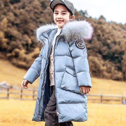 Children Down Jacket for Girls Long Jacket 2020 New Brand Genuine Fur Thickened Kids Warm Clothing Down Snowsuit for Teenager