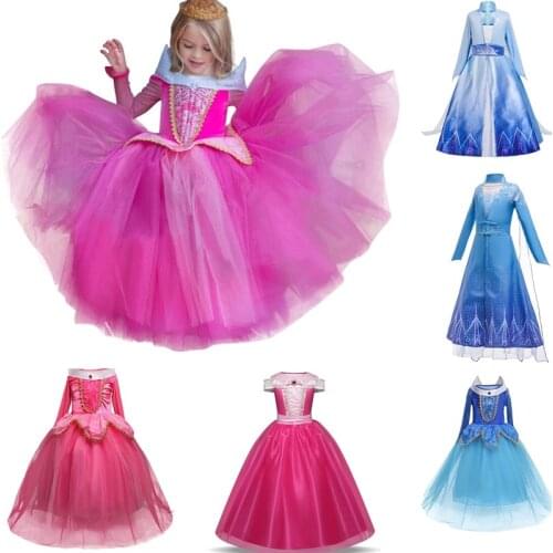 Princess Christmas Beauty Girl Dress Kids Cosplay Dress Halloween Costumes For Kids Girls Birthday Tulle Party Dress 4-10 Years