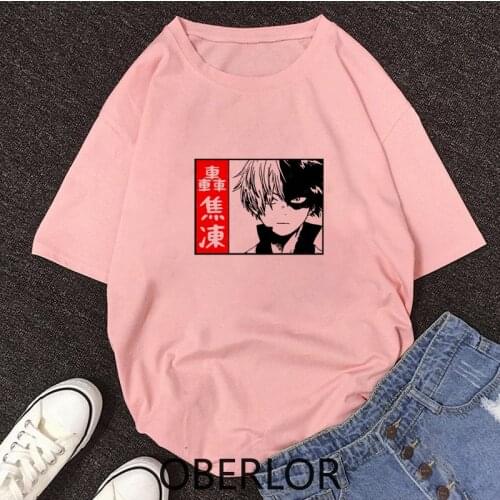 Anime Shoto Todoroki My Hero Academia T-Shirt Vintage Graphic Tshirt Womens Novelty Streetwear T Shirt Homme Female Clothes