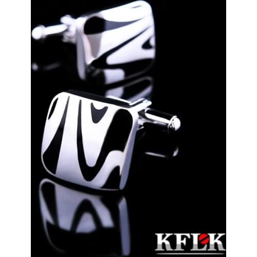 KFLK 2020 Luxury shirt cufflinks for mens Brand cuff buttons Black cuff links High Quality Stainless steel abotoaduras Jewelry