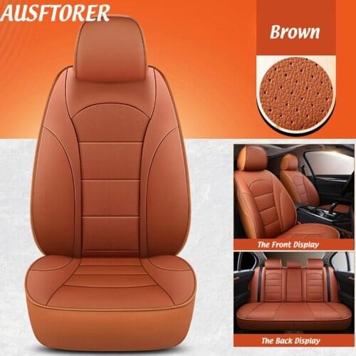 AUSFTORER Genuine Leather Cover Cars for Toyota PRIUS Automobiles Seat Covers Cowhide Seat Support Cushion Accessories 16PCS/Set