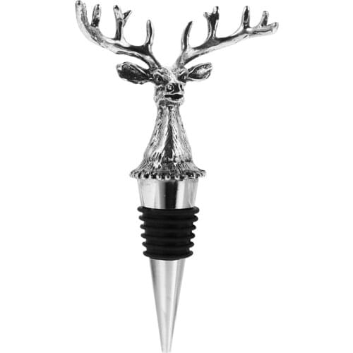 Creative Bottle Cap Antler Shape Practical Wine Bottle Stopper Wine Stopper Vacuum Sealed Beer Beverage Stoppers (Silver)