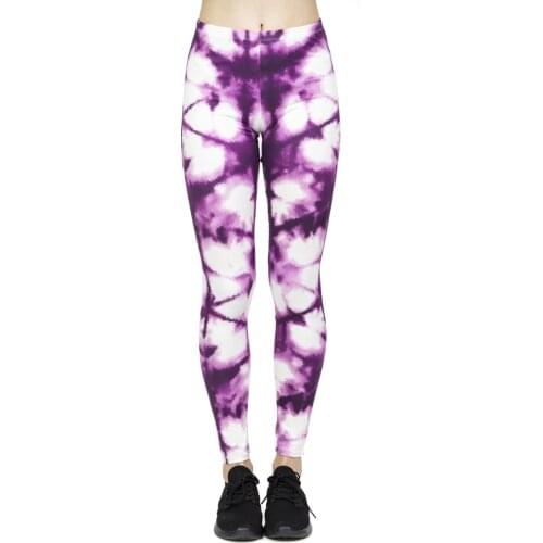 Hot Sales Women Fashion Leggings High Elasticity Legins Workout Jogging Pants Purple Printing Sport leggins
