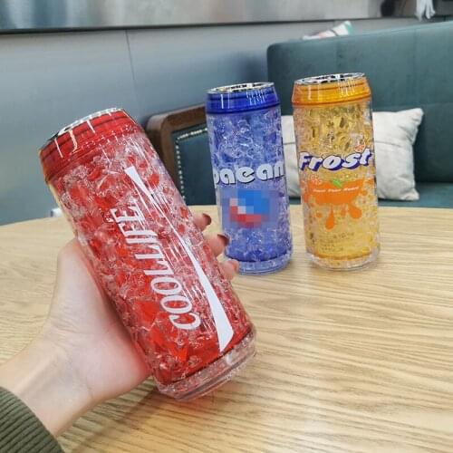 Summer Cool Plastic Water Bottle Ice Cups Canned Drink Bottles Coffee Juice Milk Cola Mug Free Shipping Items