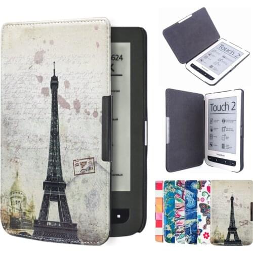 GLIGLE Print Magnet Case for Pocketbook Touch Lux2 614/614 Plus/615/624/625/626/640 PU Leather Ebook Cover Shell