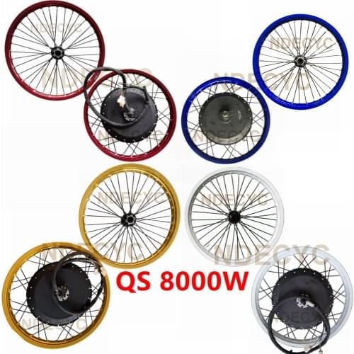 QS v3 273 Motorcycle 18" 19" 72v 8000W Electric Bike Rear hub Motor wheel with Matching Front wheel red/blue/white/gold