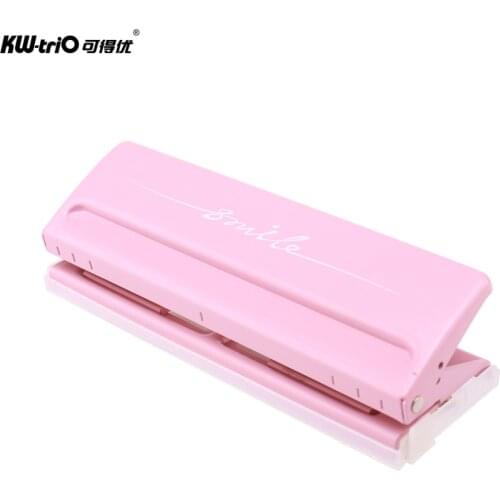 Adjustable 6-Hole Desktop Punch Puncher for A4 A5 A6 B7 Dairy Planner Organizer Six Ring Binder with 6 Sheet Capacity