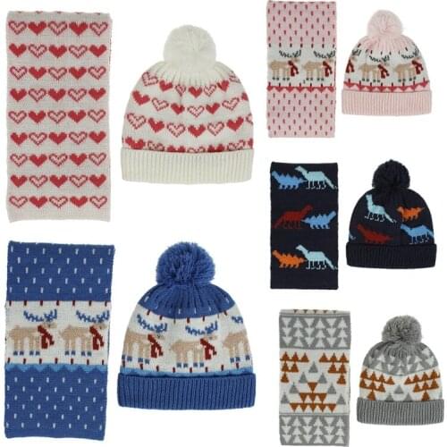 Autumn And Winter New European And American Knitted Christmas Hat Sling Flanging Cute Parent-child Children Christmas S N2UE