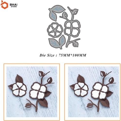 New Design Cotton Branches Metal Cutting Dies Cut Decoration Scrapbook Paper Card Embossing Decor Craft 2021