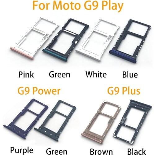 Original New Sim Card Tray Slot Holder SD Card Adapter Replacement Parts For Moto G9 Play / G9 Plus / G9 Power G10