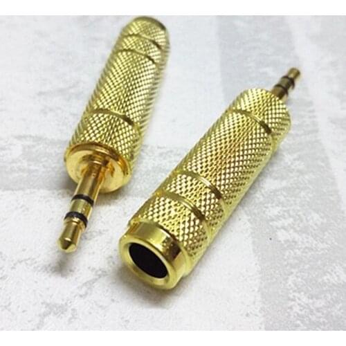 3.5mm Male to 6.5 mm Female Adapter 3.5 plug to 6.35 Jack Stereo Audio Adapter for Microphone Headphone AUX Cable Convertor Gold