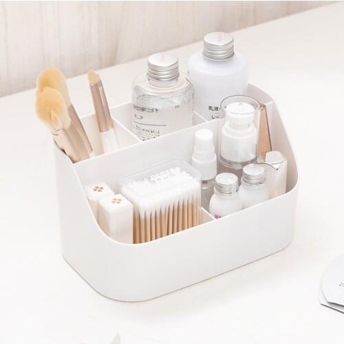 Plastic Desktop Sundries Storage Makeup Organizer Cosmetic Makeup Brush Storage Case Home Office Bathroom Storage Box