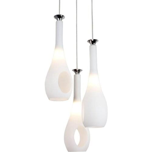 Luxury Ivory Glass Bottles Dining Room Pendant Lamp Modern Bar Counter Pendant Light Creative Restaurant Pendant Fixtures