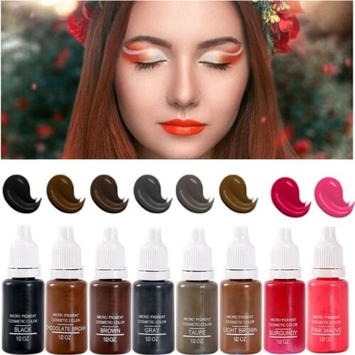 Professional 15ml Microblading Pigment Permanent Makeup Supplies Micro Pigment Cosmetic Color Eyebrow/Lip/Eyeliner Tattoo Ink