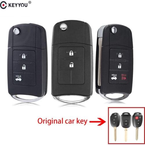 KEYYOU 2/3/4 Buttons For Toyota Prius RAV4 Camry Camry Remote Control modified Folding Car Key Shell Cover Fob Case