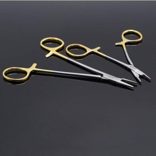 Dental Orthodontic Tweezer 2Type Needle Holder Pliers Stainless Steel Forceps For Lab Supplies