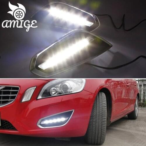 LED DRL Daylights For Volvo S60 V60 2011 2012 2013 Light Off Style Relay 12V LED Daytime Running Headlights