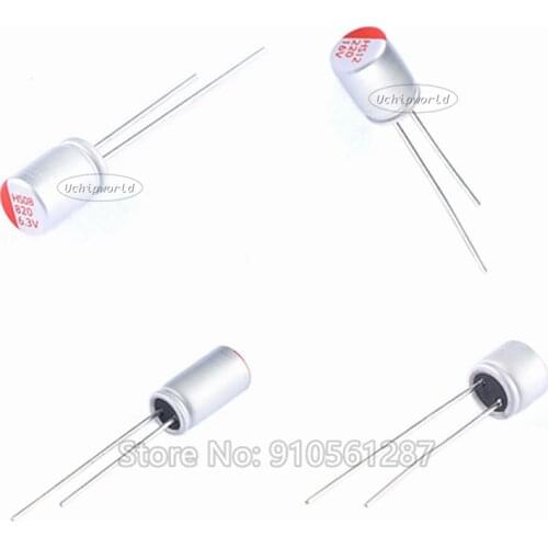 Solid electrolytic capacitor DIP 6.3V 10V 16V 25V 35V 100uF 220uF 330uF 470uF 560UF 820UF 270UF 47UF 5*7 5*8mm 6x8 6.3x9 6.3x8mm