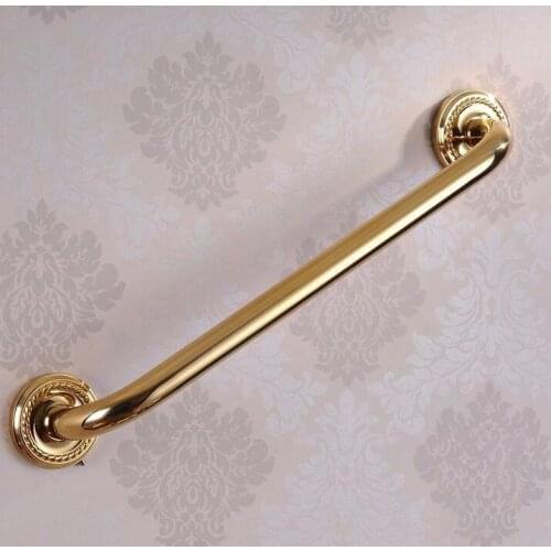 Gold Brass Bathroom Armrest Bathtub Safety Grab Bar Towel Rack Home Toilet Elderly Child Non Slip Handrail HJ