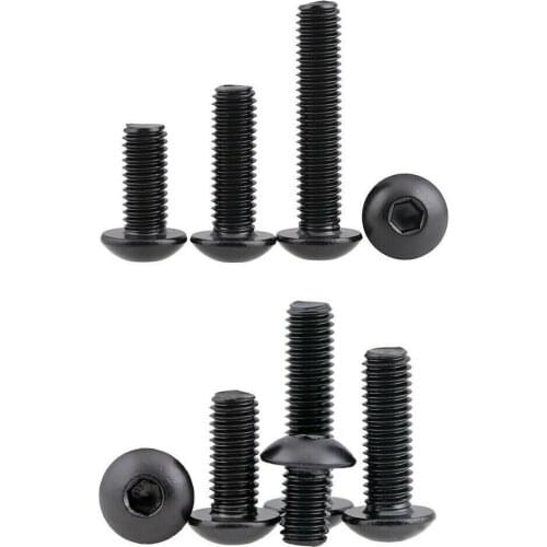 10pcs M3 M4 M5 304 black stainless steel half round head hexagon socket screws / bolt