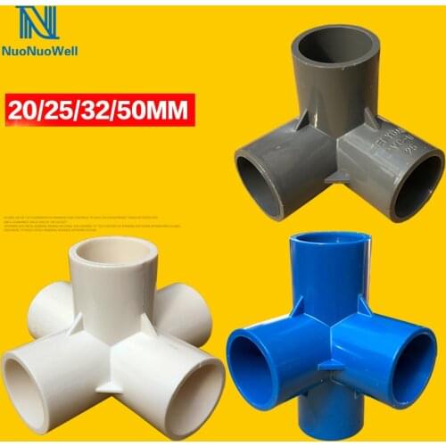 NuoNuoWell Inner Dia. 20/25/32MM Socket PVC Tee Stereo 4Ways 5Ways Connector Water Pipe Joint Hose Repair 3 Color Available