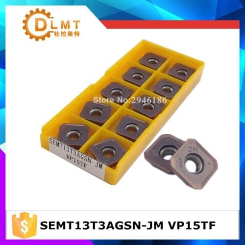 10PCS SEMT13T3AGSN-JM VP15TF Cemented carbide inserts CNC milling insert Face Mill Cutter lathe tool