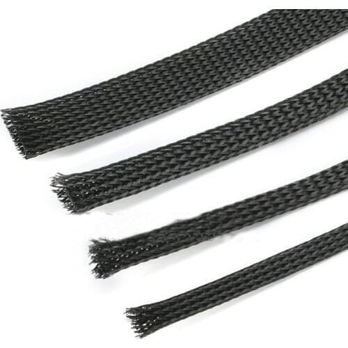 2M cable sleeve braided 60-100mm black Snakeskin mesh Wire Protecting PET Nylon Cable Sleeve wire mesh shock