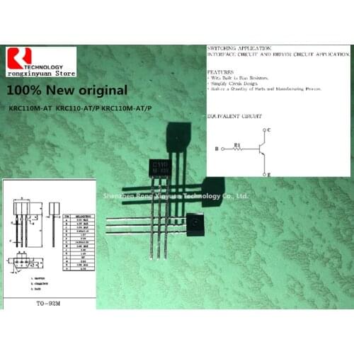 50 pcs/lot KRC110M-AT KRC110-AT/P KRC110M-AT/P C110 C110-M. BC547 BC547C BC547B .2SC829-C 2SC829 C829 100% New original