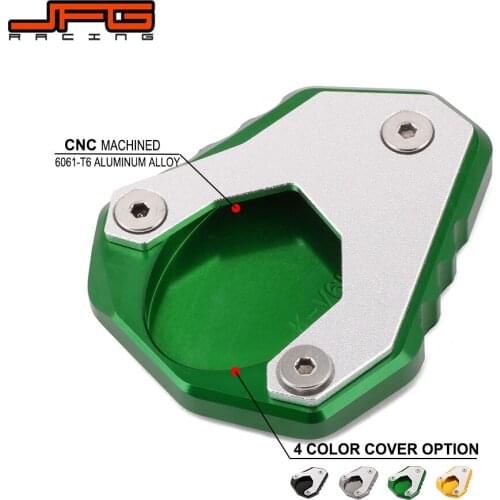 Motorcycle Aluminum Kickstand Foot Side Stand Extension Pad Support Plate For KAWASAKI Versys 650 2015 2016 2017 2018